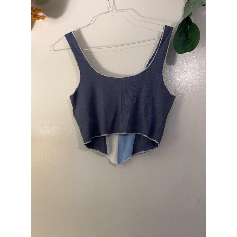 Hollister~Color Block Tee~Cropped~ Summer~Y2K Size L - Picture 6 of 11
